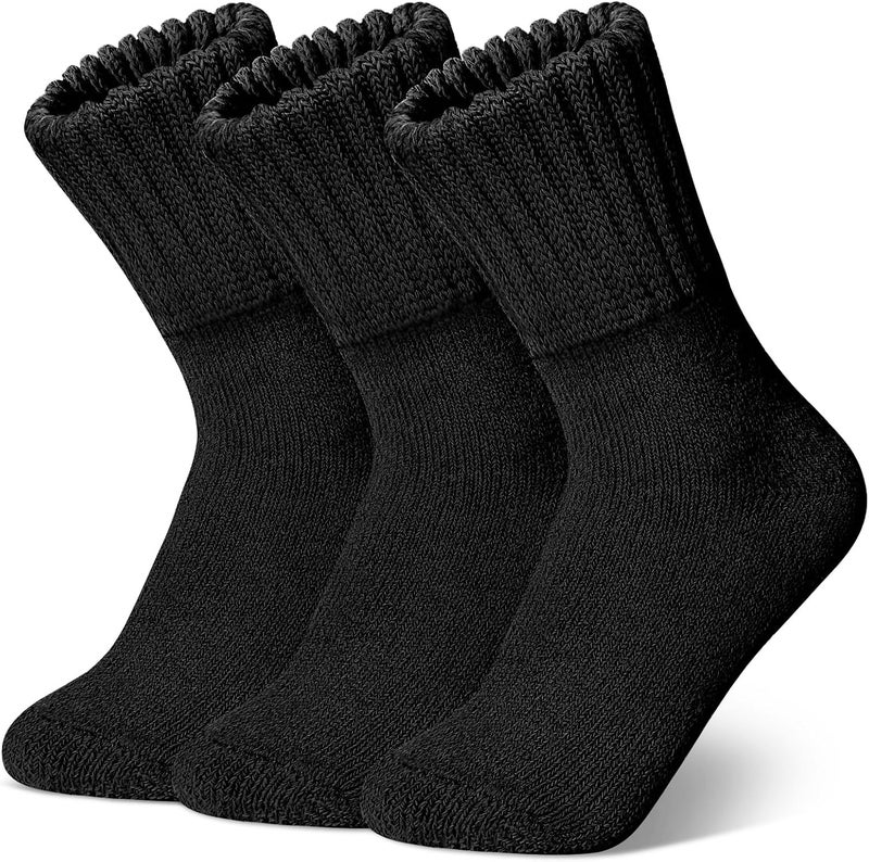 Sunovelties Womens Merino Wool Socks 3 Pairs Winter Ski Warm Boot Socks Men Thermal Thick Cozy Hiking - Image 1